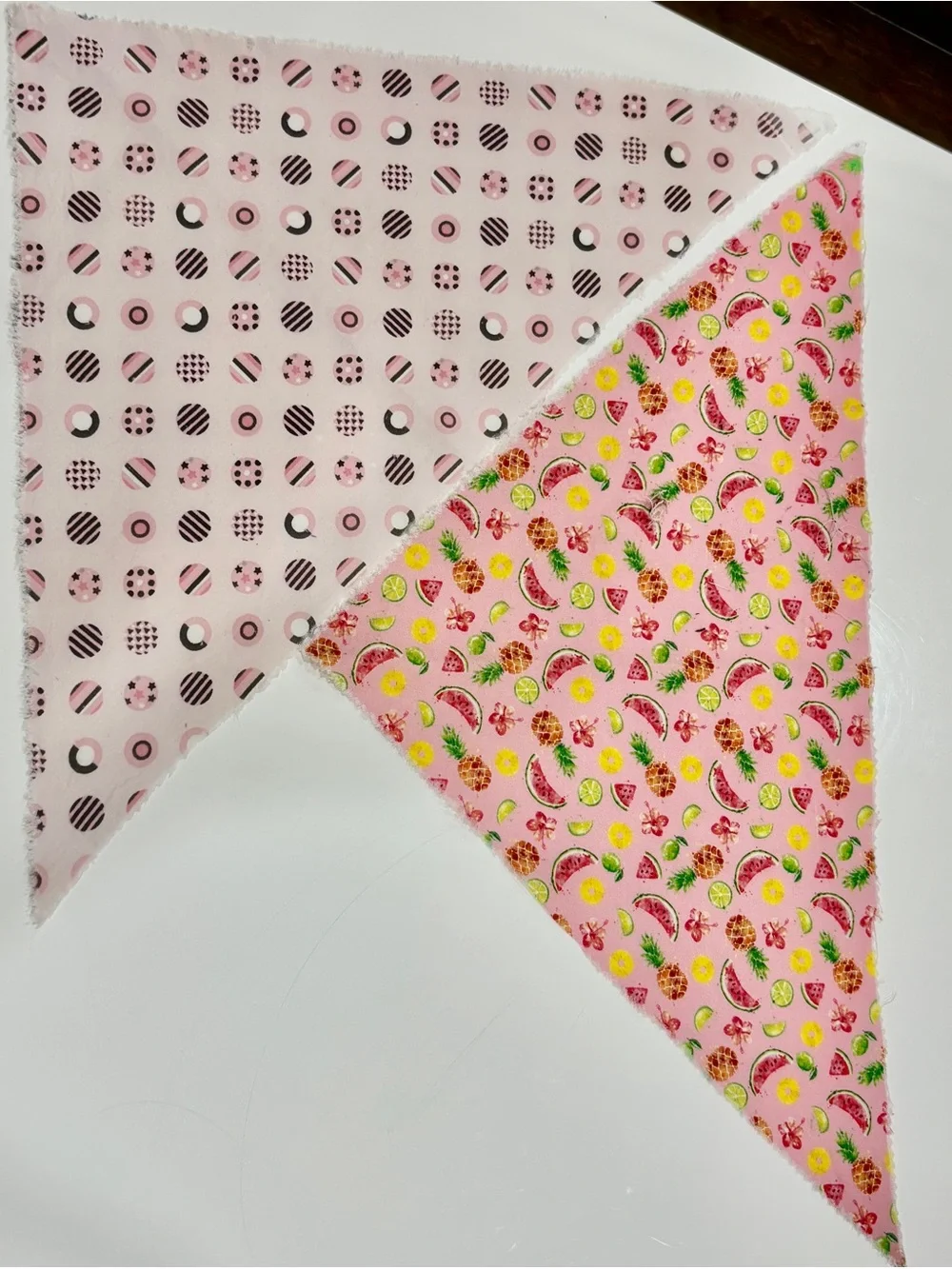 Set of Two Pink Patterned Bandanas for Small Pets - Unbranded